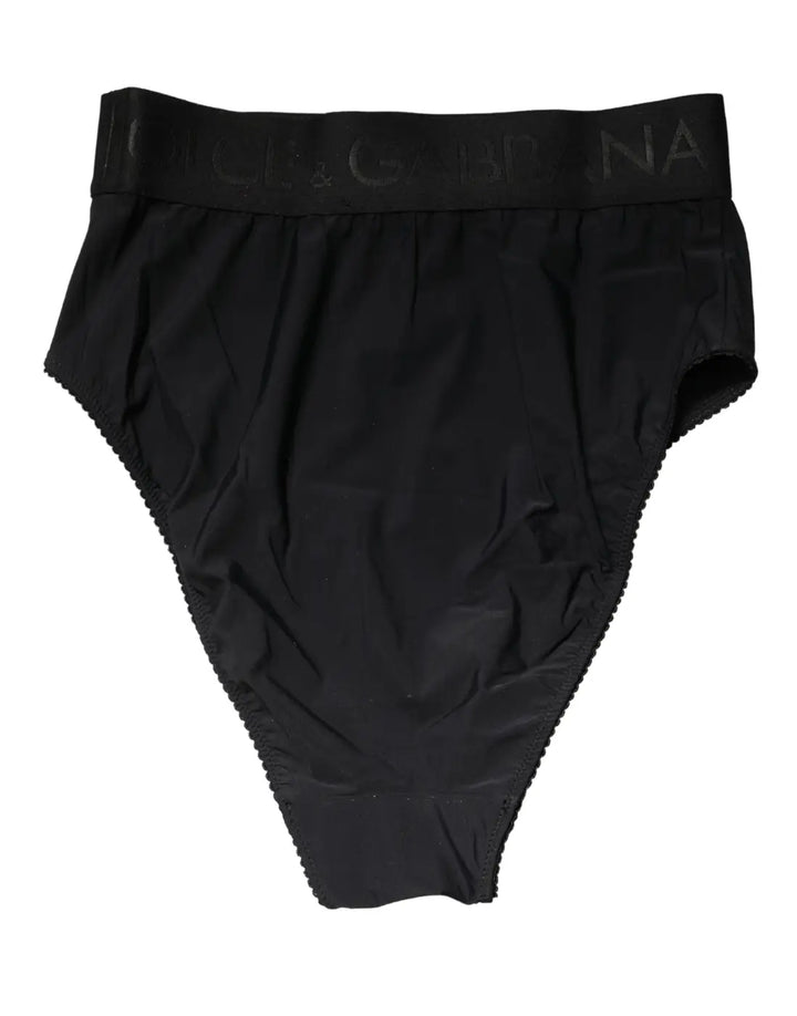 Dolce &amp; Gabbana Black Logo Waistband High Brief Underwear