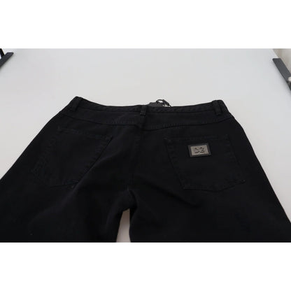 Dolce & Gabbana Black Loose Regular Torn Cotton Jeans