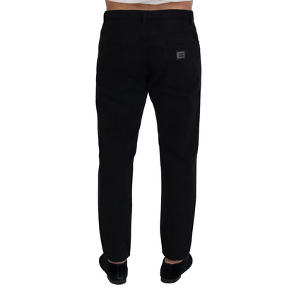 Dolce & Gabbana Black Loose Regular Torn Cotton Jeans