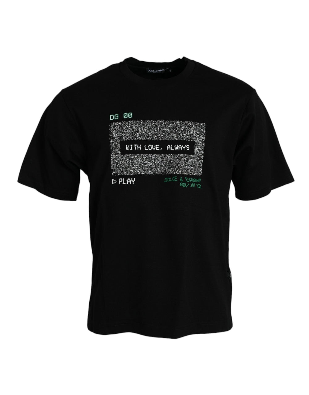 Dolce & Gabbana Black with Love Always Crew Neck Top T-shirt
