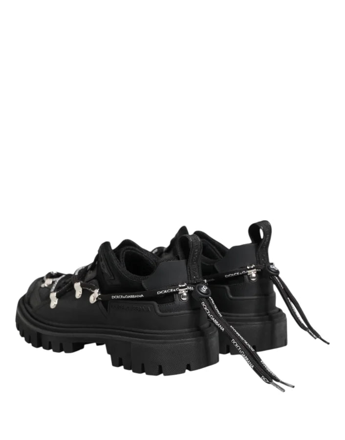 Dolce &amp; Gabbana Black Low Top Lace Up Trekking Sneakers Shoes