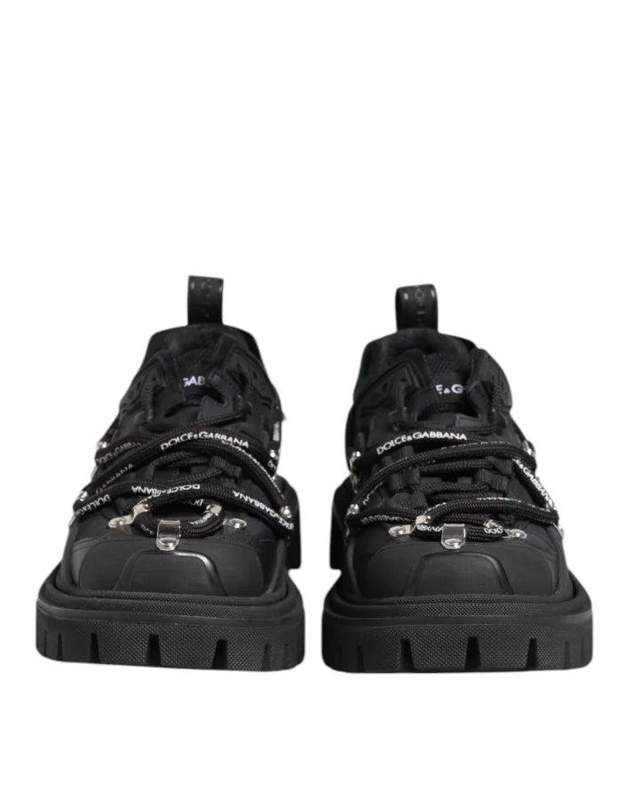 Dolce &amp; Gabbana Black Low Top Lace Up Trekking Sneakers Shoes