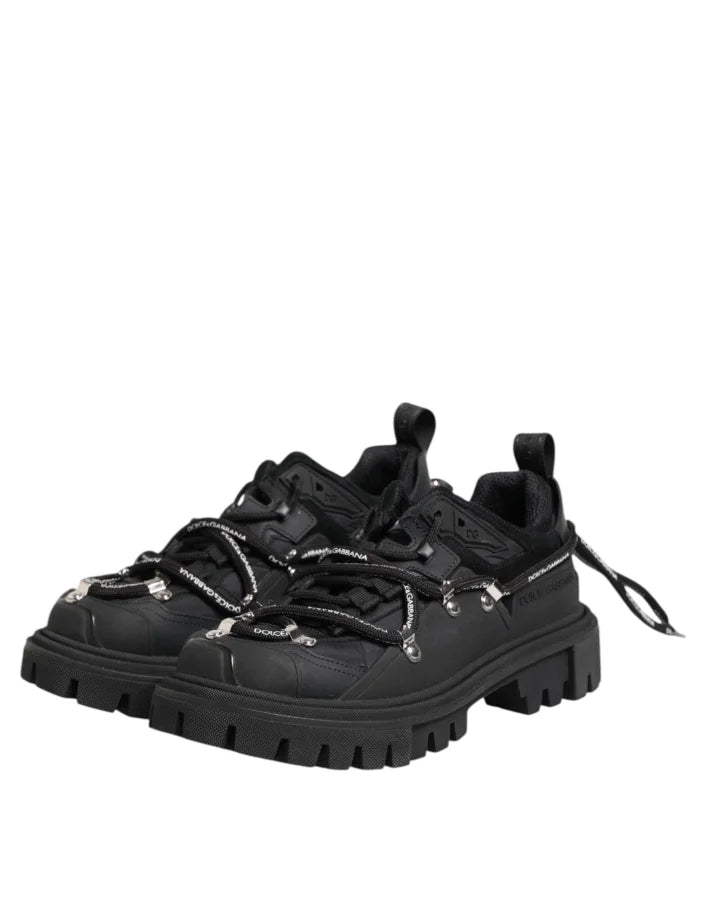 Dolce &amp; Gabbana Black Low Top Lace Up Trekking Sneakers Shoes