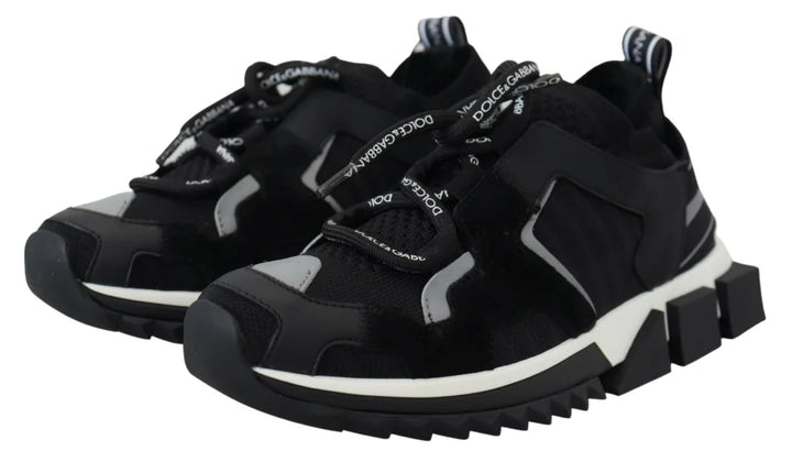 Dolce &amp; Gabbana Black Mesh Sorrento Trekking Sneakers Shoes