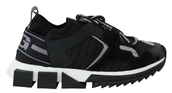 Dolce &amp; Gabbana Black Mesh Sorrento Trekking Sneakers Shoes