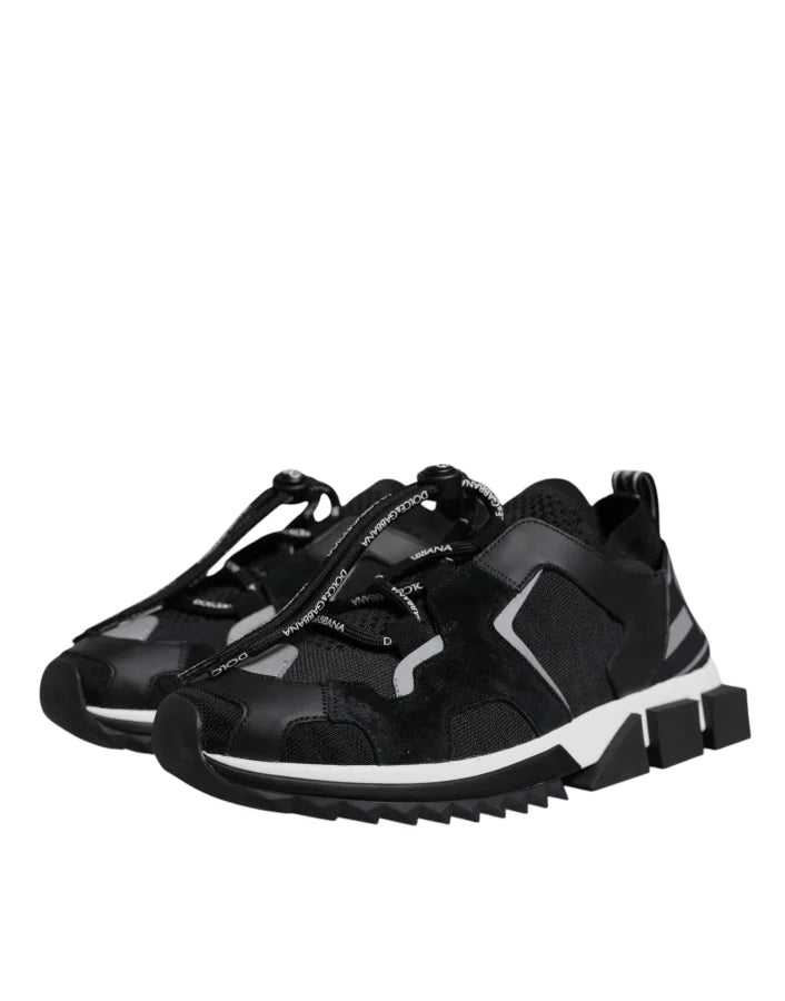 Dolce &amp; Gabbana Black Mesh Sorrento Trekking Sneakers Shoes