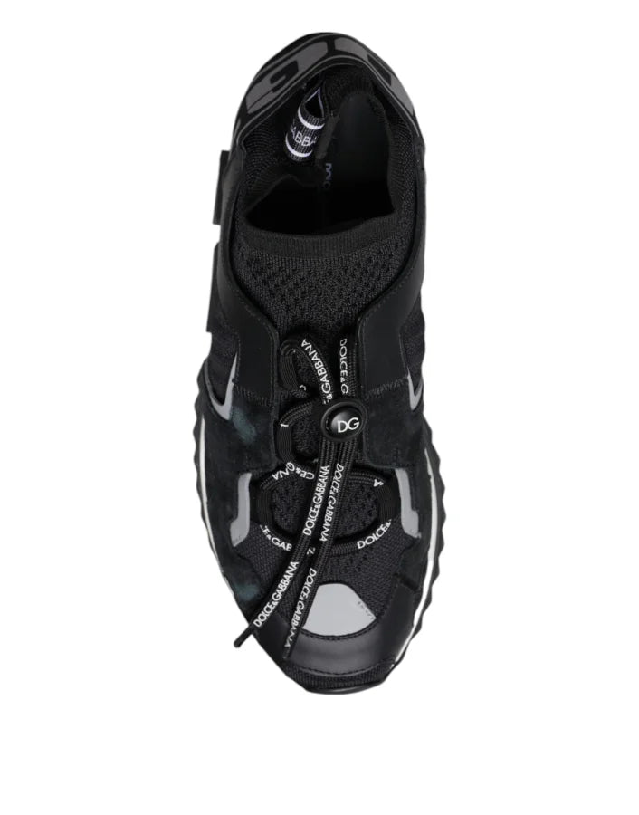 Dolce &amp; Gabbana Black Mesh Sorrento Trekking Sneakers Shoes