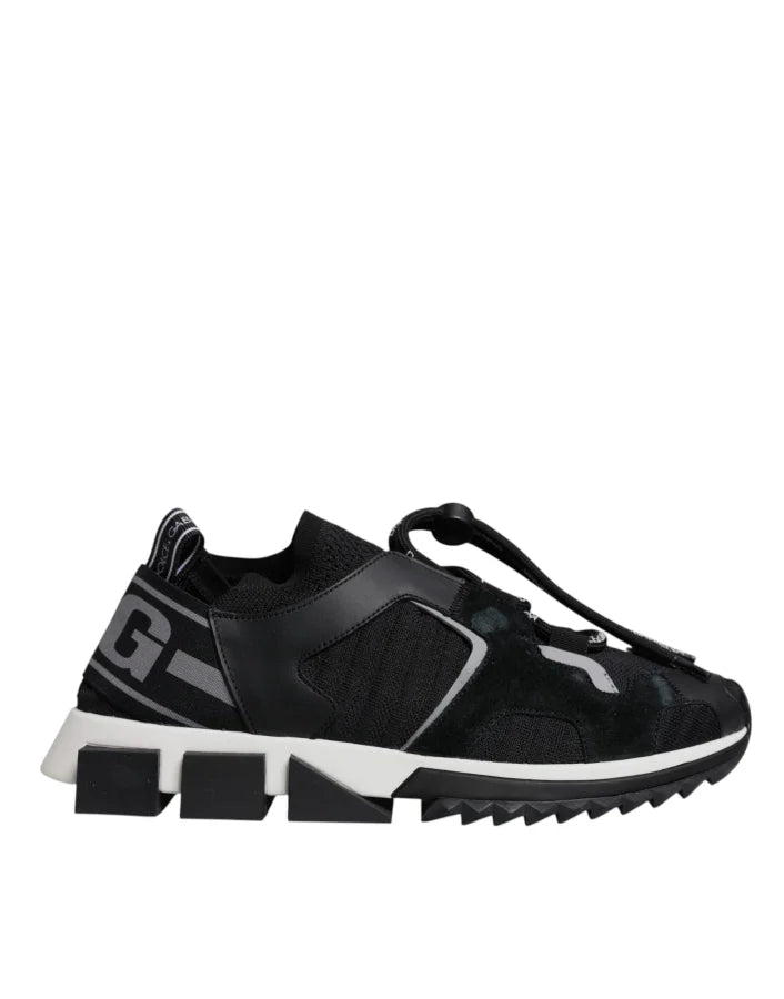 Dolce &amp; Gabbana Black Mesh Sorrento Trekking Sneakers Shoes