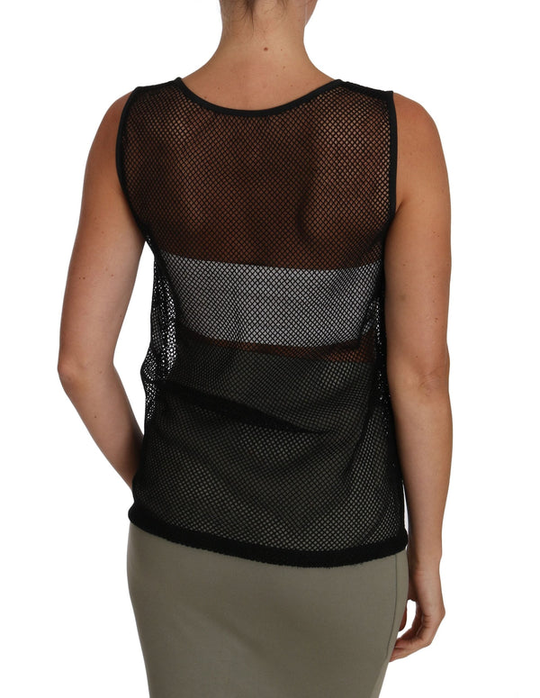 Dolce & Gabbana Tank Tops - Women’s Black Mesh Transparent Blouse T-shirt