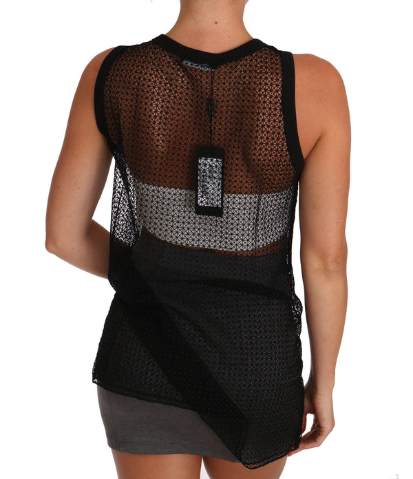 Dolce & Gabbana Blouses - Women’s Black Mesh Transparent Blouse T-shirt