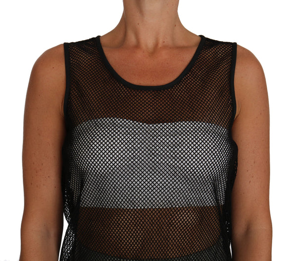 Dolce & Gabbana Tank Tops - Women’s Black Mesh Transparent Blouse T-shirt