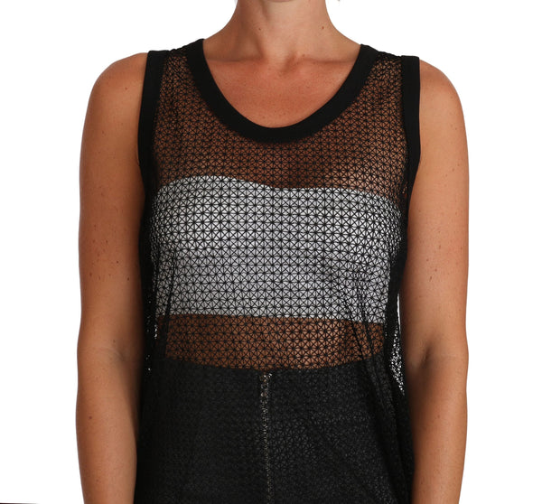 Dolce & Gabbana Blouses - Women’s Black Mesh Transparent Blouse T-shirt
