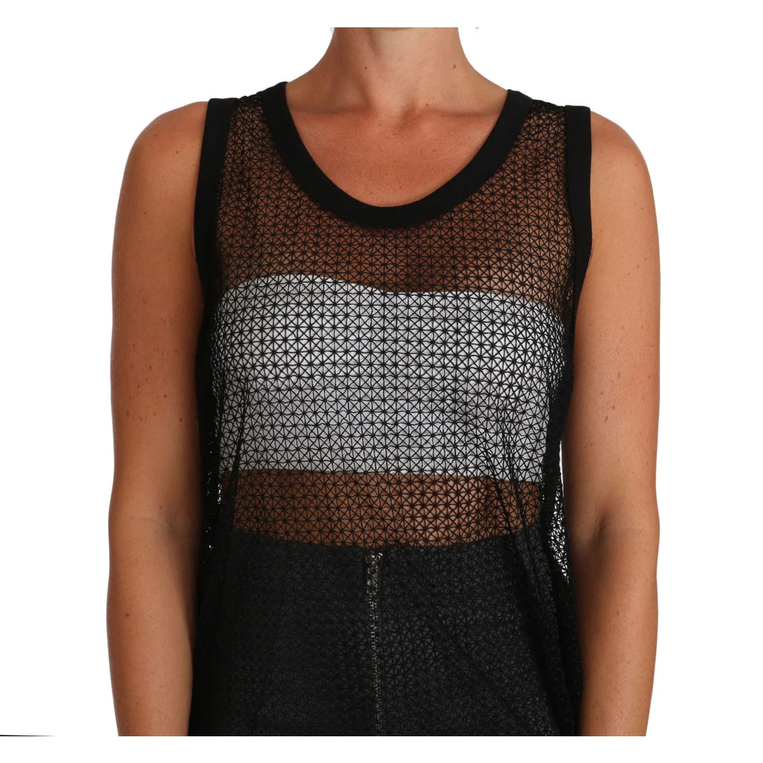 Dolce & Gabbana Black Mesh Transparent Blouse T-shirt
