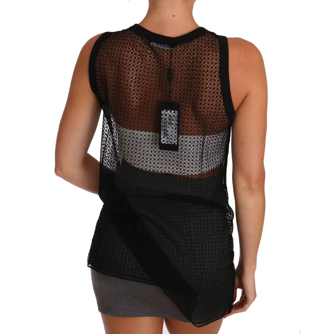Dolce & Gabbana Black Mesh Transparent Blouse T-shirt