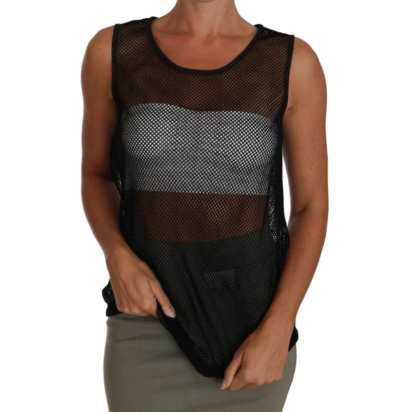 Dolce & Gabbana Black Mesh Transparent Blouse T-shirt
