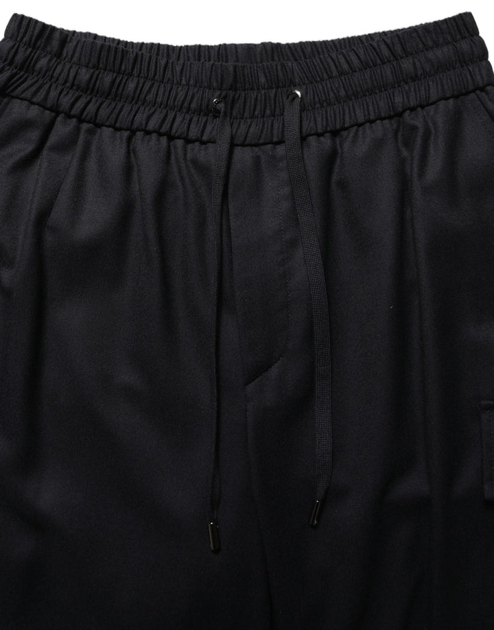 Dolce &amp; Gabbana Black Mid Waist Cargo Jogger Sweatpants Pants