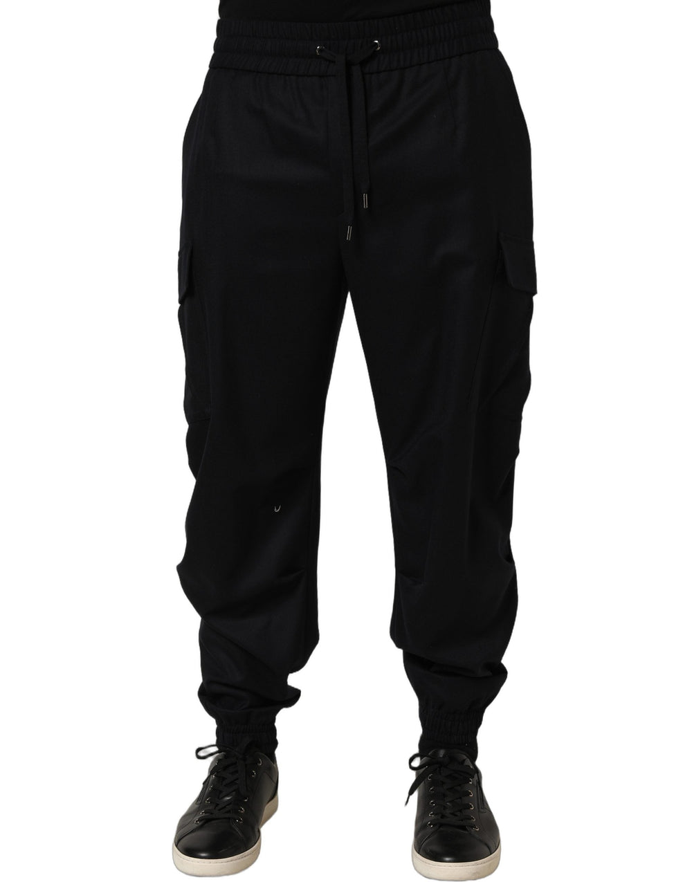 Dolce & Gabbana Black Mid Waist Cargo Jogger Sweatpants Pants