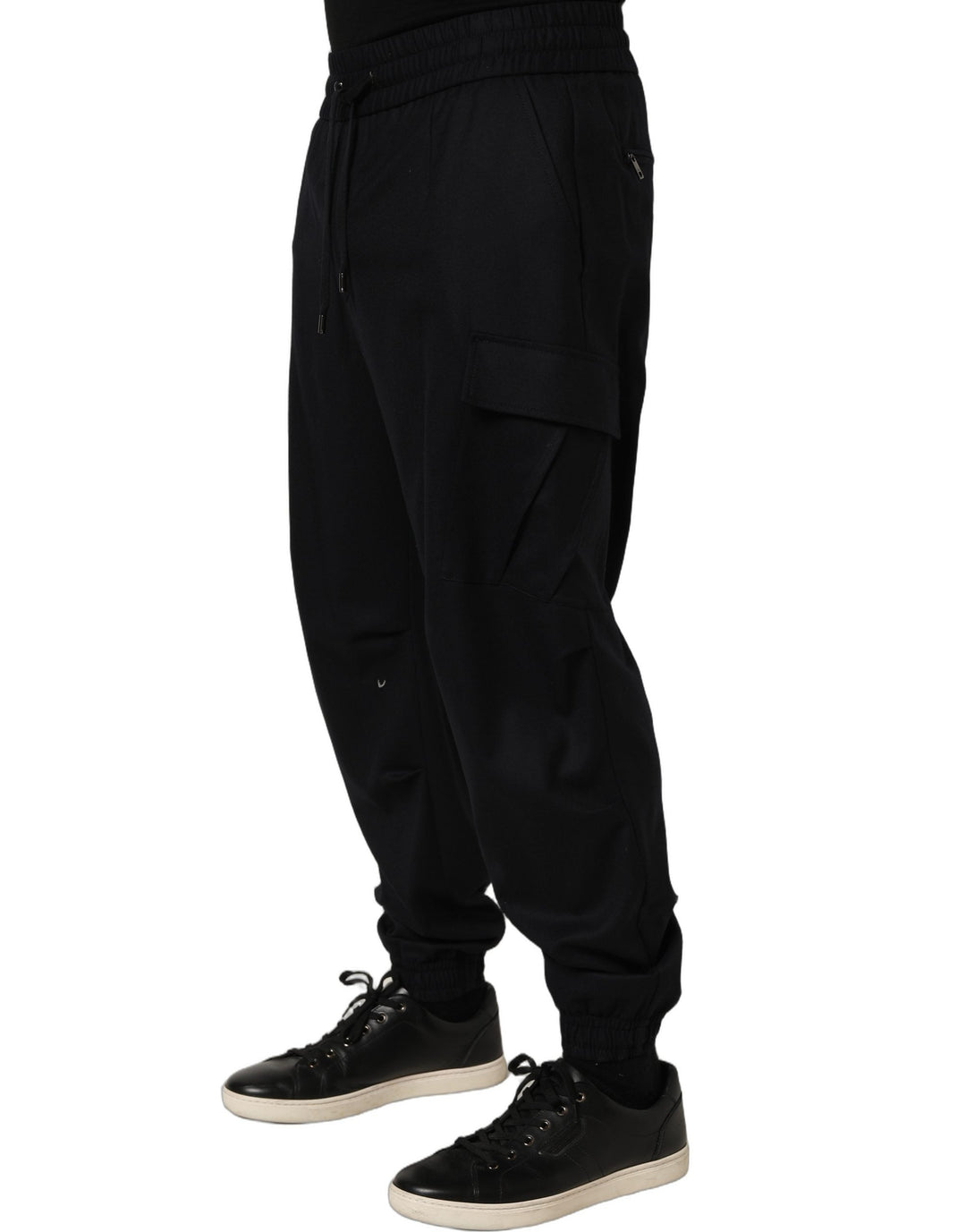 Dolce &amp; Gabbana Black Mid Waist Cargo Jogger Sweatpants Pants