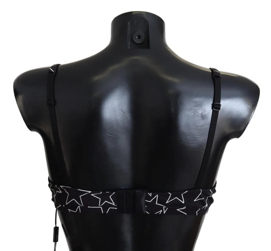 Dolce &amp; Gabbana Black Millennials Star Non Wire Cotton Bra Underwear