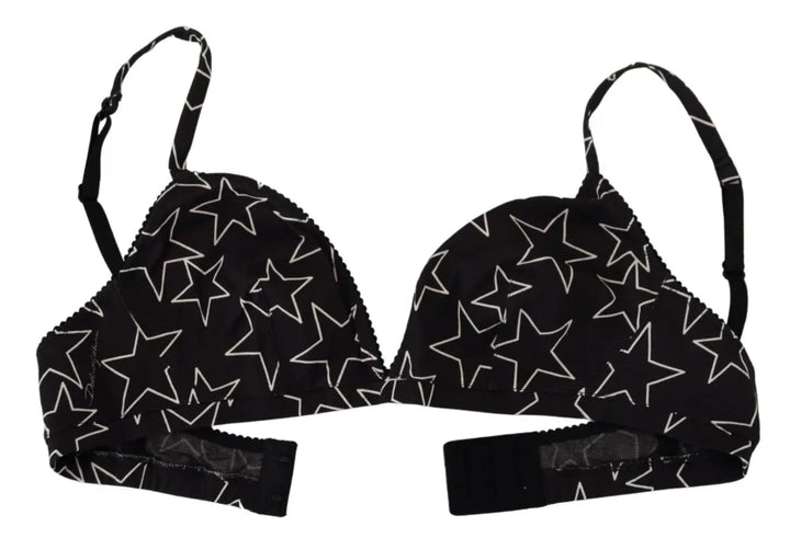 Dolce &amp; Gabbana Black Millennials Star Non Wire Cotton Bra Underwear