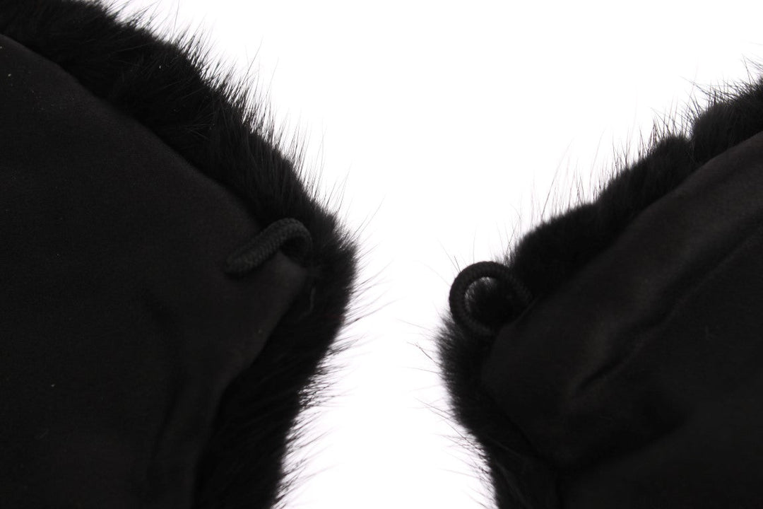 Dolce &amp; Gabbana Black Mink Fur Shoulder Collar Scarf