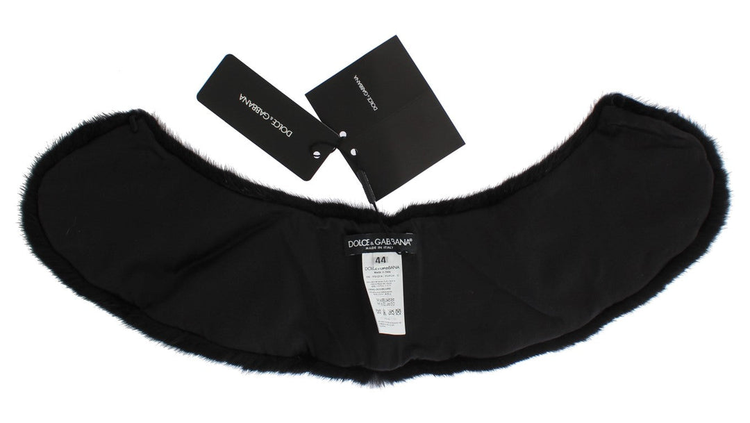 Dolce &amp; Gabbana Black Mink Fur Shoulder Collar Scarf