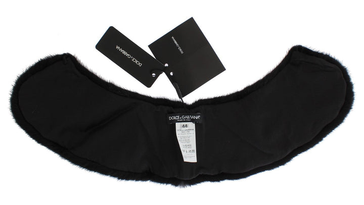 Dolce &amp; Gabbana Black Mink Fur Shoulder Collar Scarf