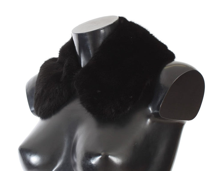 Dolce &amp; Gabbana Black Mink Fur Shoulder Collar Scarf