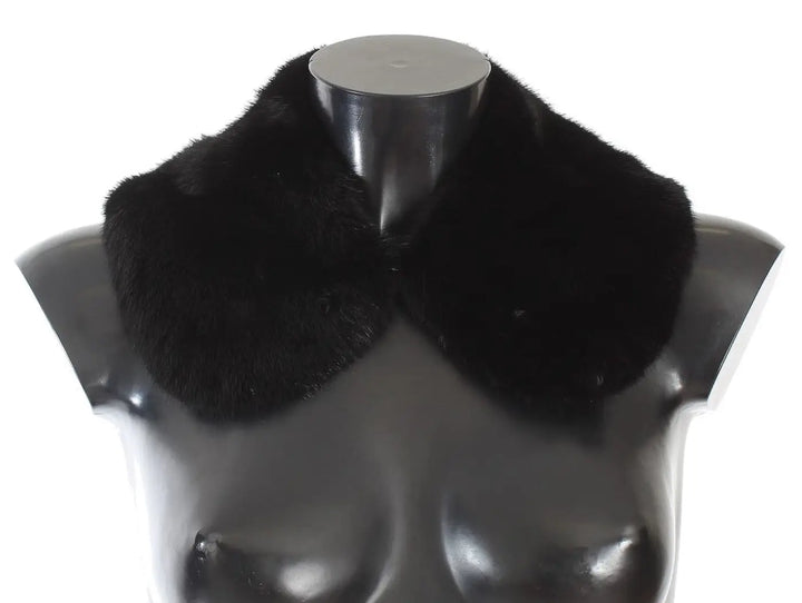 Dolce &amp; Gabbana Black Mink Fur Shoulder Collar Scarf