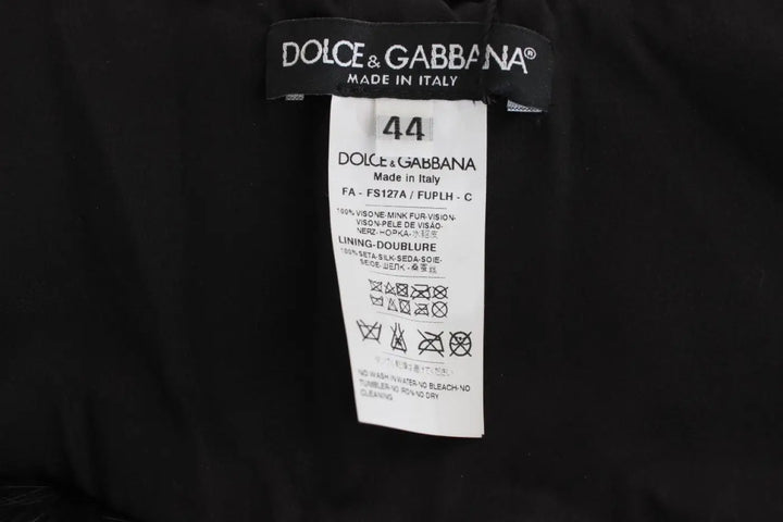 Dolce &amp; Gabbana Black Mink Fur Shoulder Collar Scarf