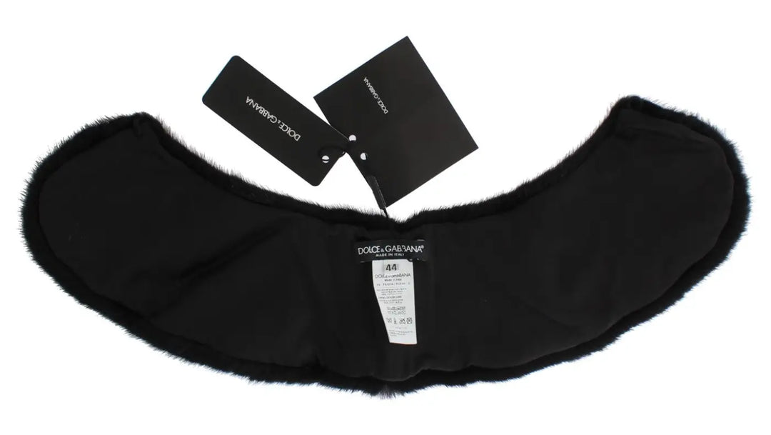 Dolce &amp; Gabbana Black Mink Fur Shoulder Collar Scarf
