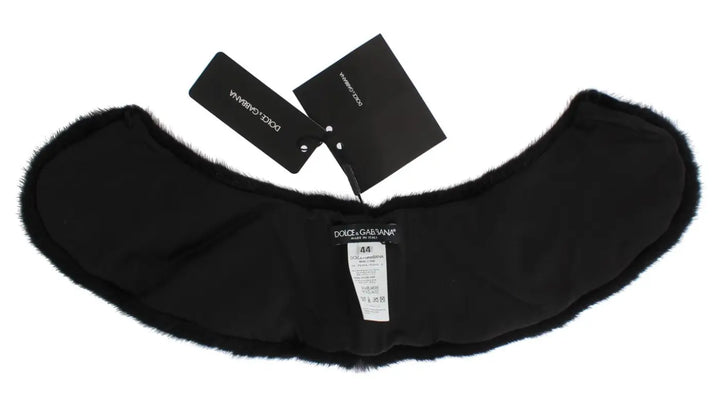 Dolce &amp; Gabbana Black Mink Fur Shoulder Collar Scarf