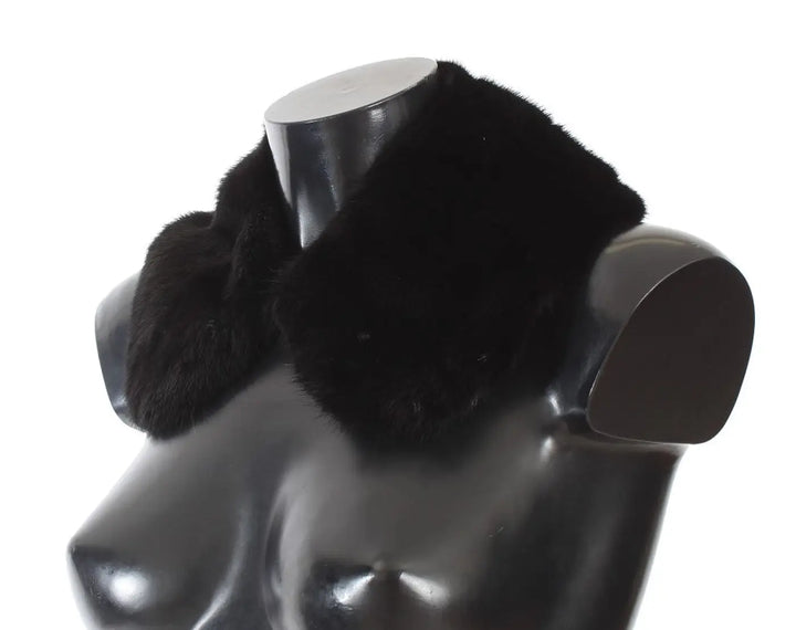Dolce &amp; Gabbana Black Mink Fur Shoulder Collar Scarf