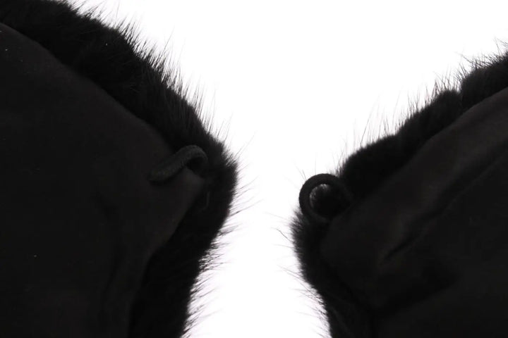 Dolce &amp; Gabbana Black Mink Fur Shoulder Collar Scarf