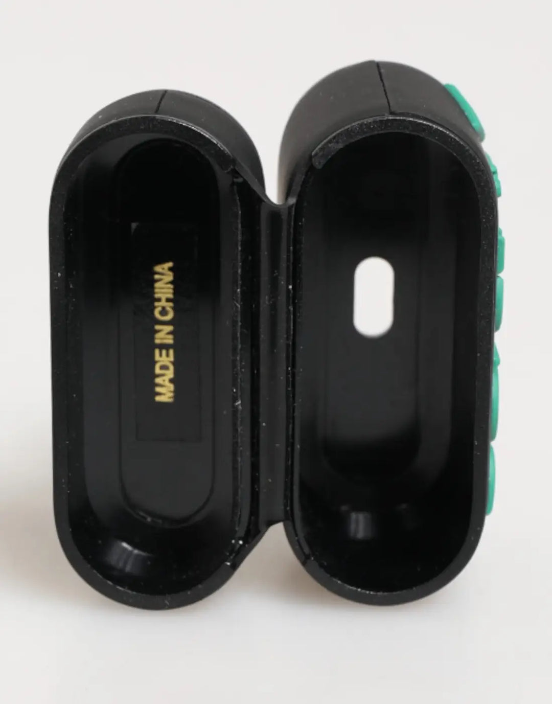 Dolce &amp; Gabbana Black Mint Rubber Logo Embossed Accessory Airpods Case