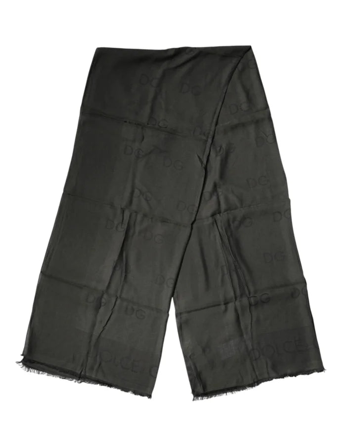 Dolce & Gabbana Black Modal Neck Wrap Men Shawl Scarf