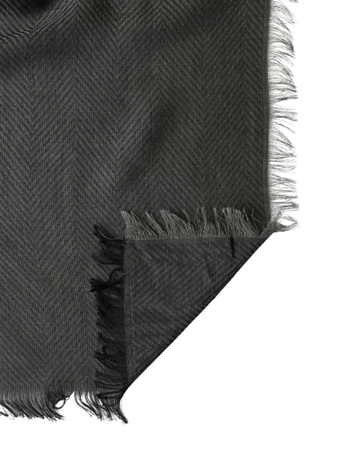 Dolce &amp; Gabbana Black Modal Warmer Shawl Fringes 140cm x 134cm Men Scarf