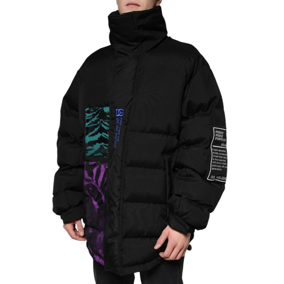 Dolce Gabbana Black Nylon DG Logo Padded Jacket Authentic Luxury &