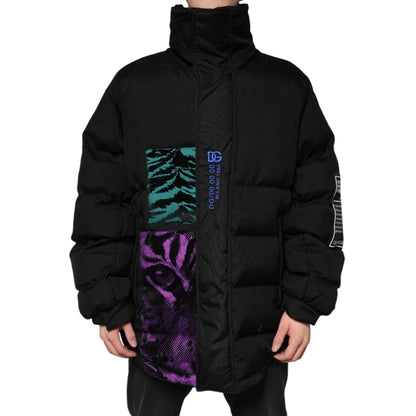 Dolce Gabbana Black Nylon DG Logo Padded Jacket Authentic Luxury &