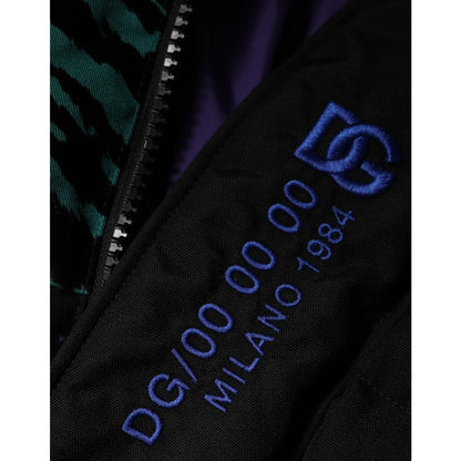 Dolce Gabbana Black Nylon DG Logo Padded Jacket Authentic Luxury &