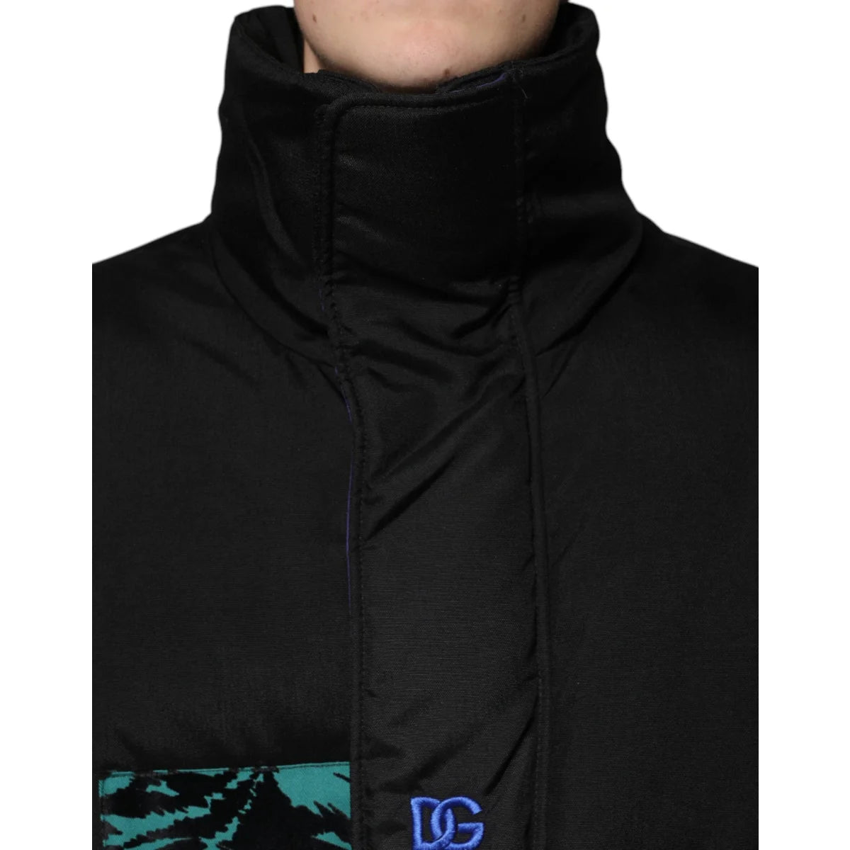 Dolce Gabbana Black Nylon DG Logo Padded Jacket Authentic Luxury &