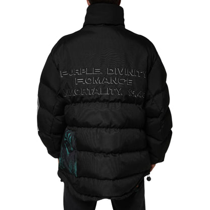 Dolce Gabbana Black Nylon DG Logo Padded Jacket Authentic Luxury &