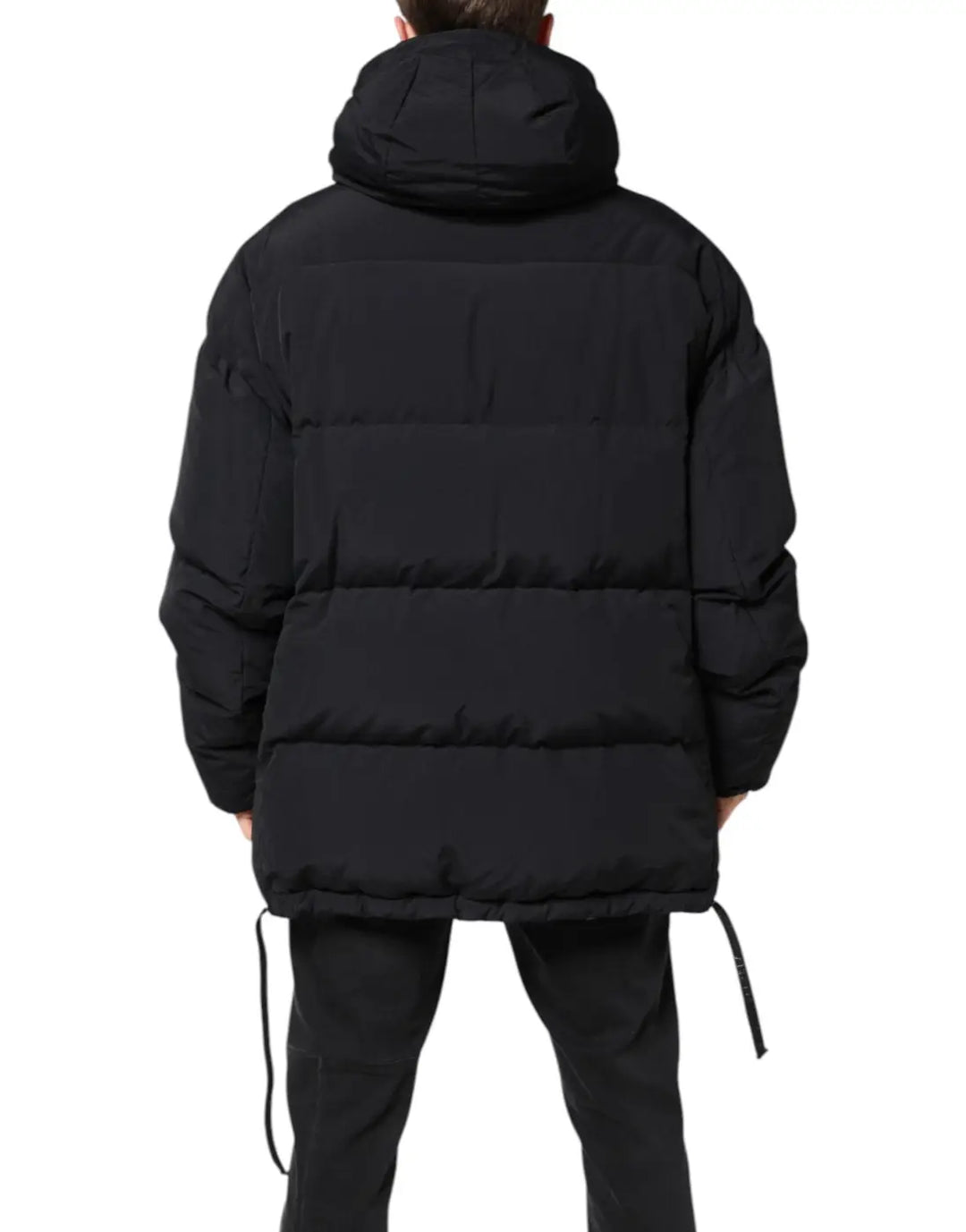 Dolce &amp; Gabbana Black Nylon Full Zip Hooded Parka Jacket