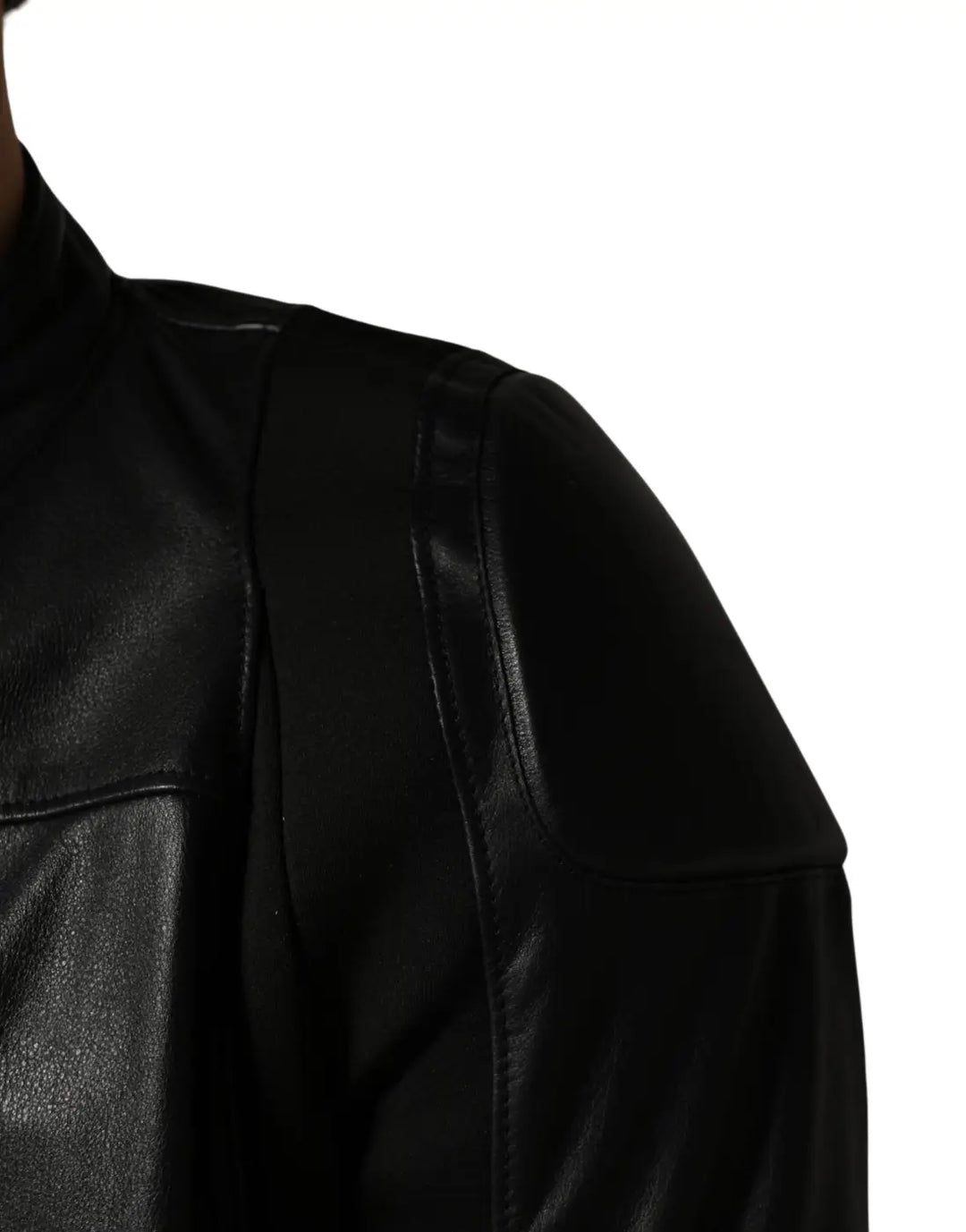 Dolce &amp; Gabbana Black Nylon Full Zip Men Biker Coat Jacket