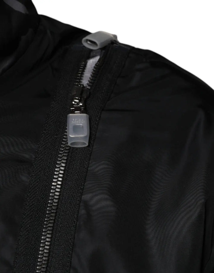 Dolce &amp; Gabbana Black Nylon Full Zip Men Bomber Jacket