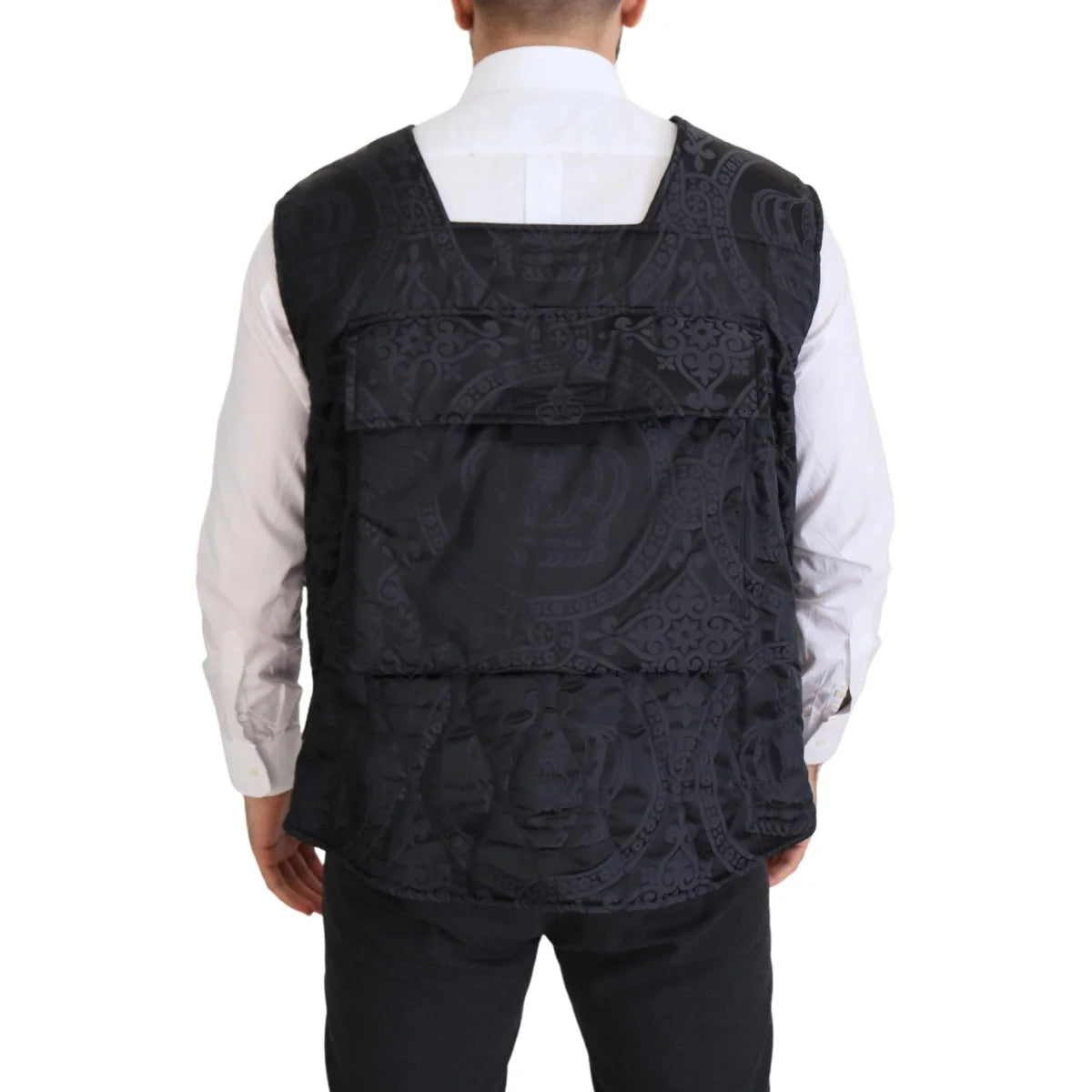 Dolce & Gabbana Black Nylon Full Zip Sleeveless Jacket