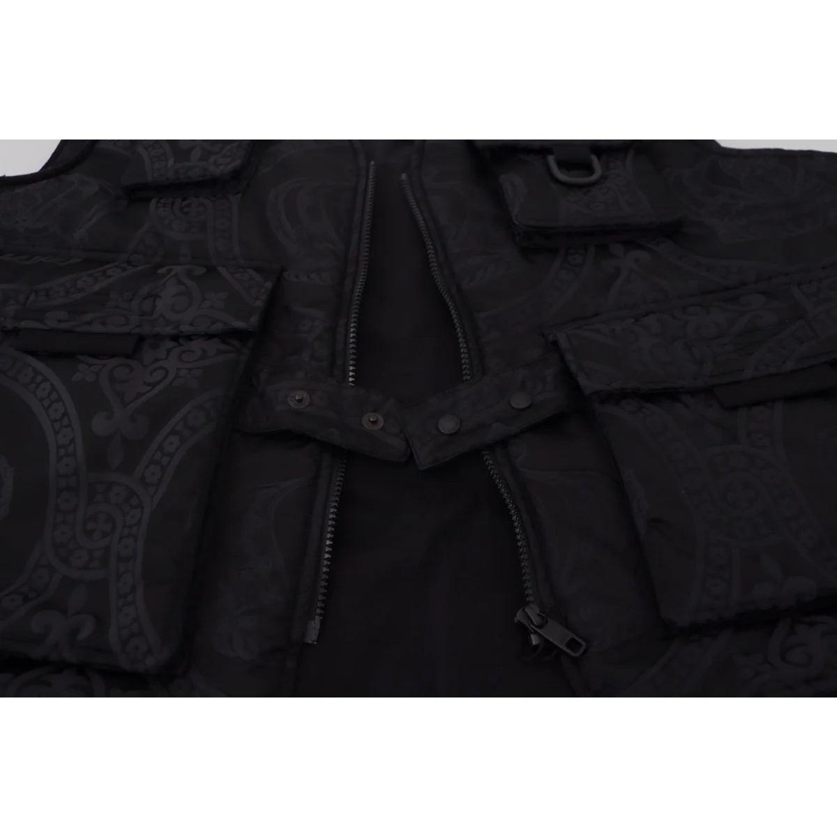 Dolce & Gabbana Black Nylon Full Zip Sleeveless Jacket