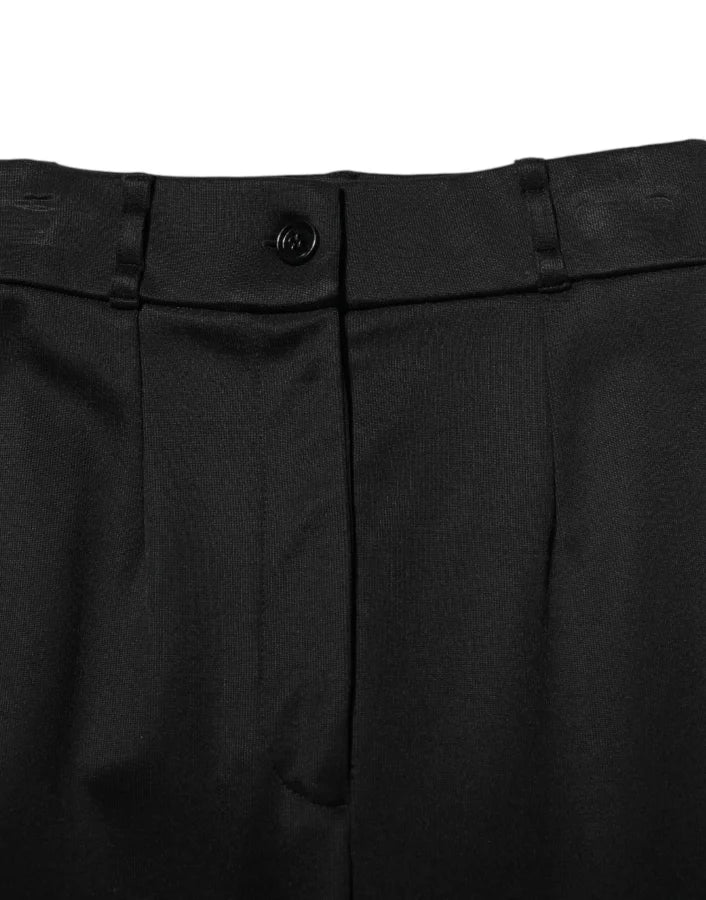 Dolce &amp; Gabbana Black Nylon High Waist Skinny Leggings Pants
