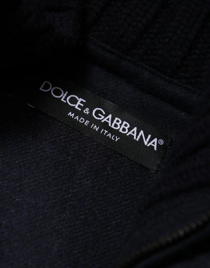 Dolce &amp; Gabbana Black Nylon Hooded Puffer Men Coat Jacket
