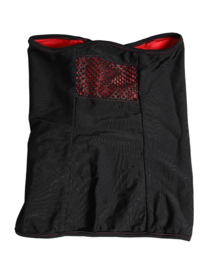 Dolce &amp; Gabbana Black Nylon Knitted Neck Warmer Balaclava Scarf